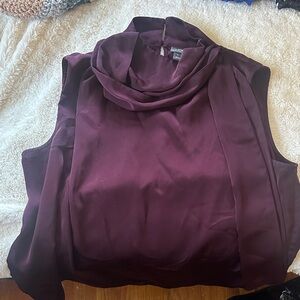 Worthington Sleeveless Cowl Neck Blouse in Deep Plum